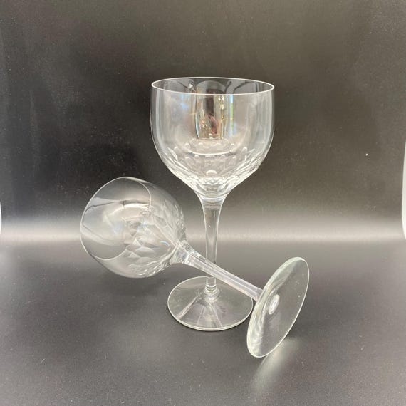 Orrefors Prelude Crystal Wine Goblets, Blown Glass Stemware, Pair - Etsy