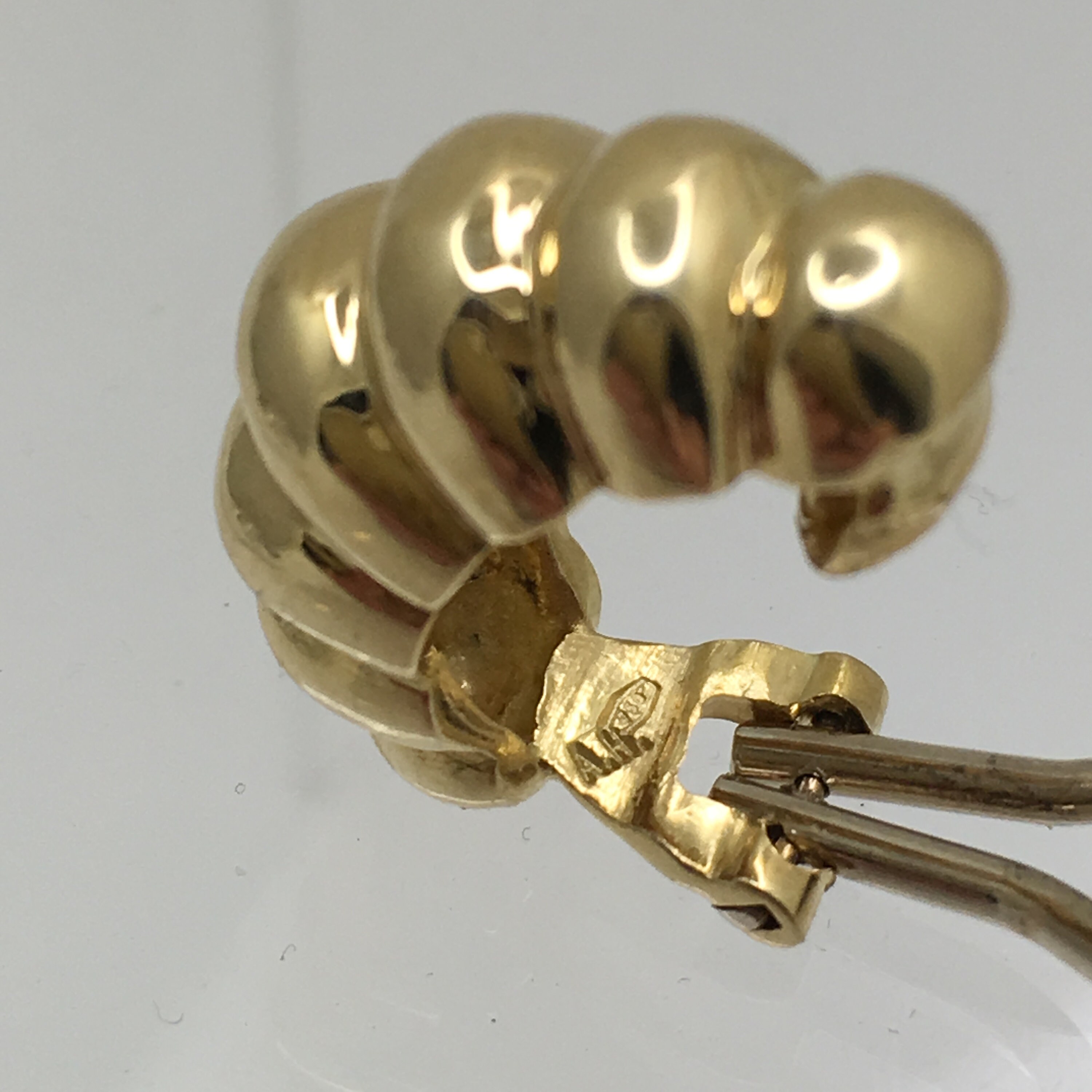vintage gold shrimp earrings