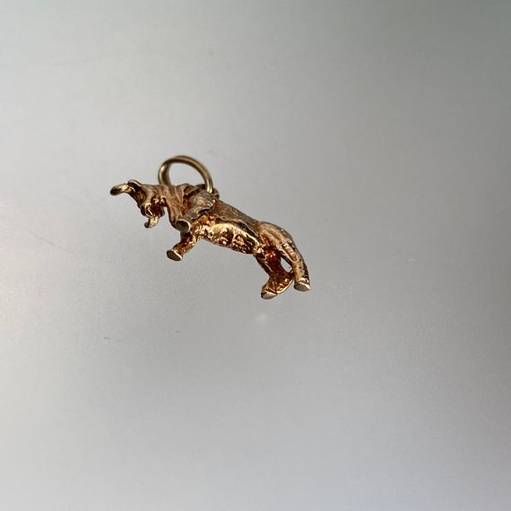 Vintage Taurus Charm 14 kt Gold 3D Taurus Zodiac … - image 4