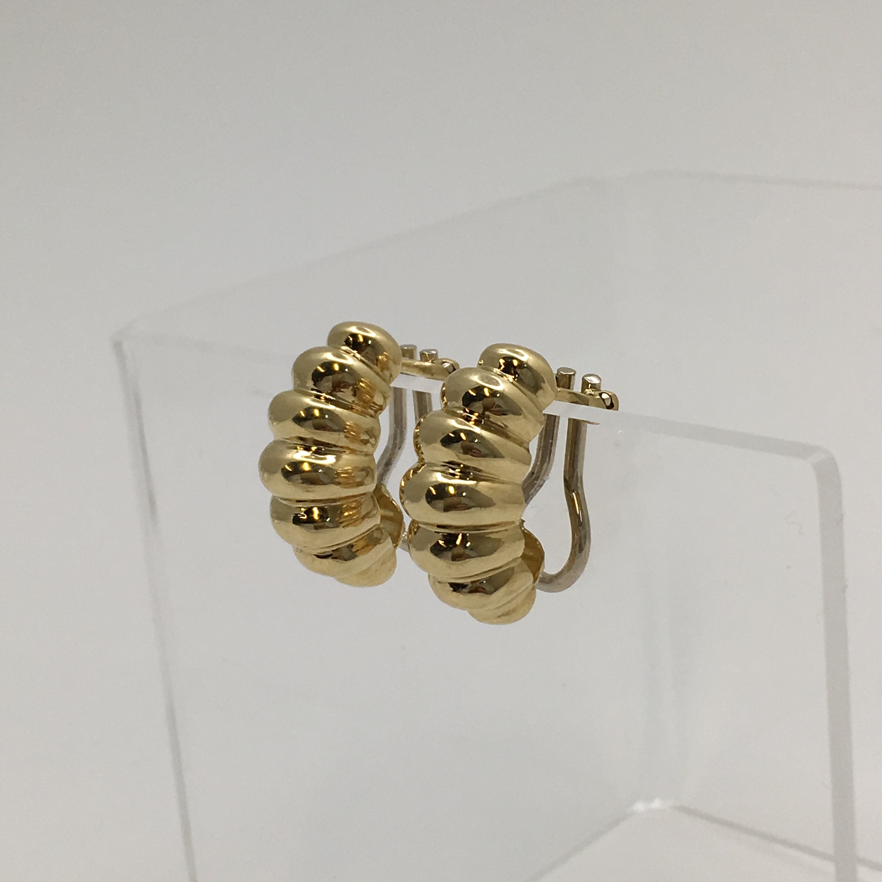vintage gold shrimp earrings