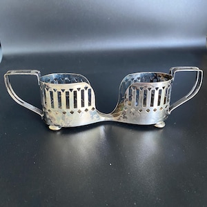 Art Deco Silver Plated Spoon Holder: Sheffield Nickel Silver, 1920s