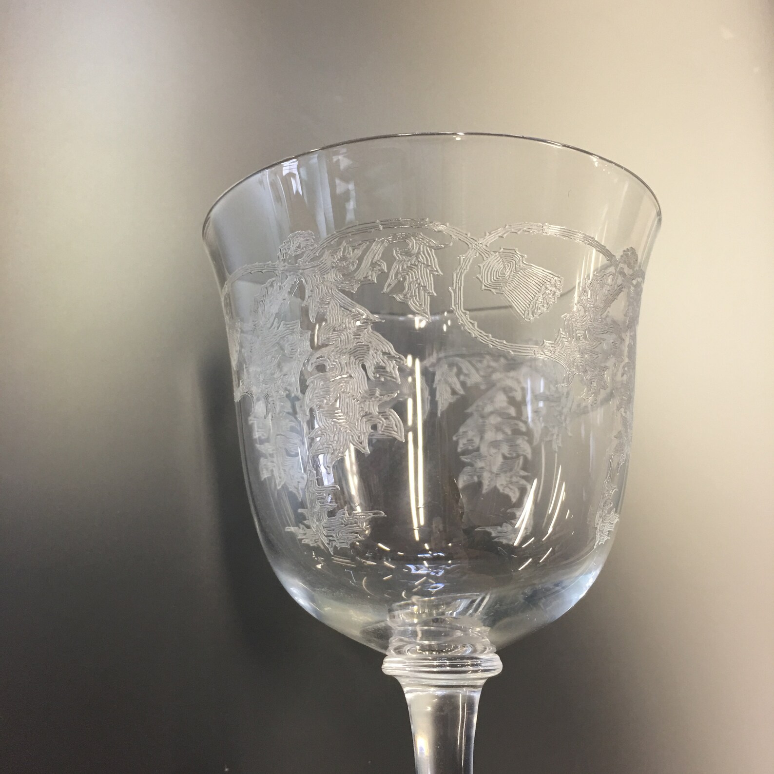 Thistle by Bohemia Wine Glass Thistle Etched Wine Glass 5.2 Etsy