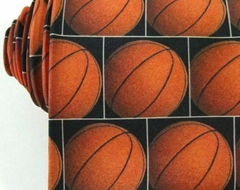 Basketball Tie Ralph Marlin Just Balls Necktie Vintage 1990s
