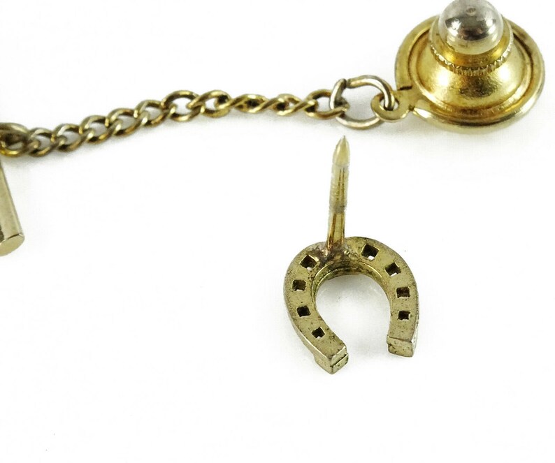 Horse Shoe Vintage Tie Tack Tie Pin Horseshoe Equestrian Farmer Good Luck Lucky