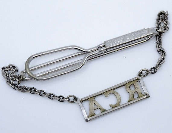 Letters RCA Initials Vintage Tie chain Swank Mono… - image 3