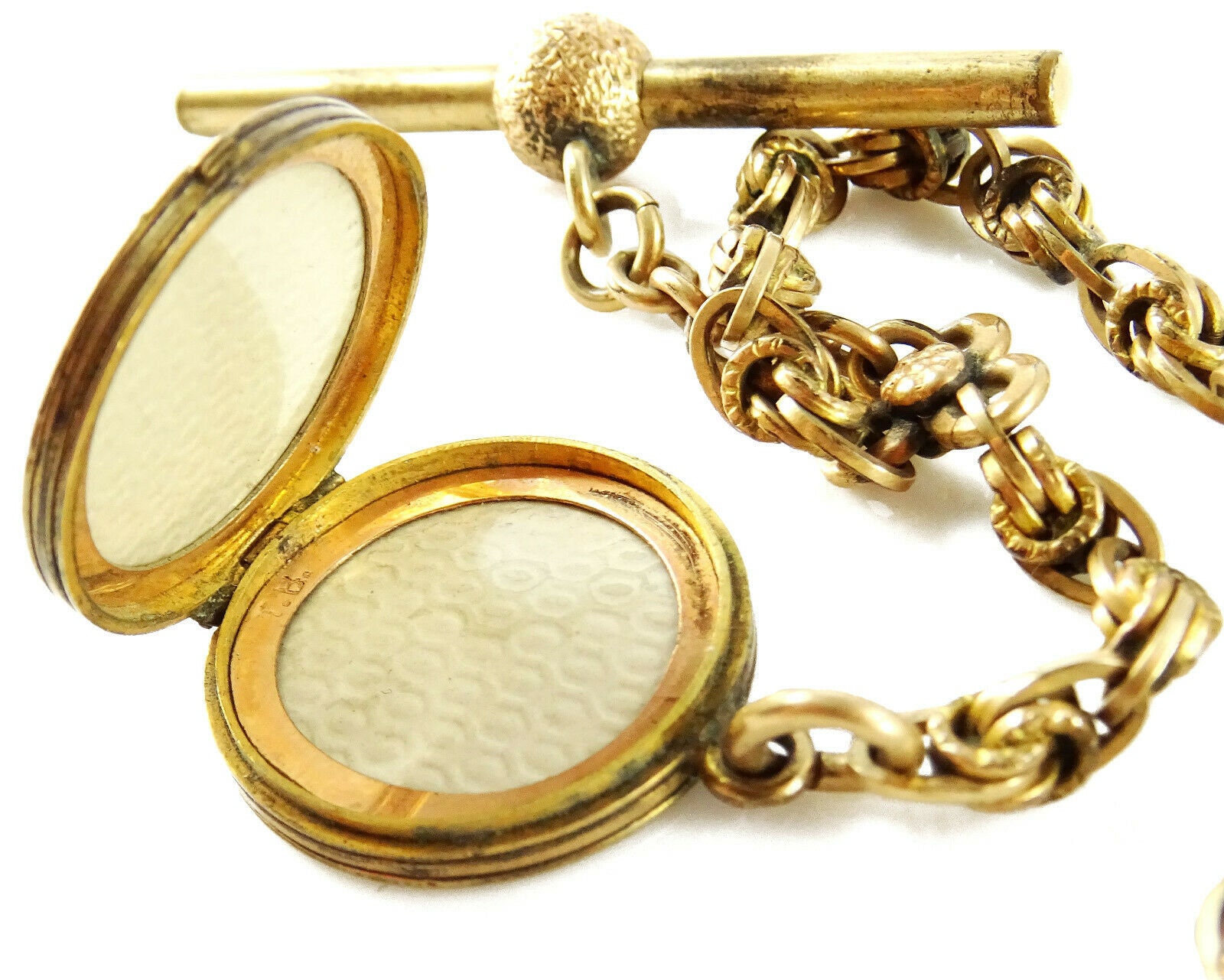 Antike Tasche Uhr Kette mit Medaillon Charm Fob baumeln ...