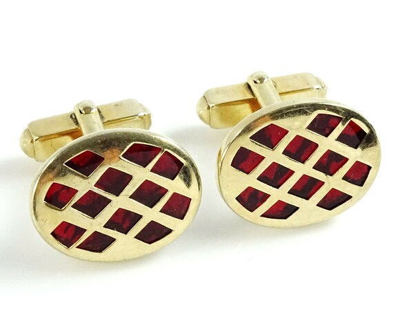 Anson Vintage 1940s 50s Cufflinks Angled Backs Go… - image 2