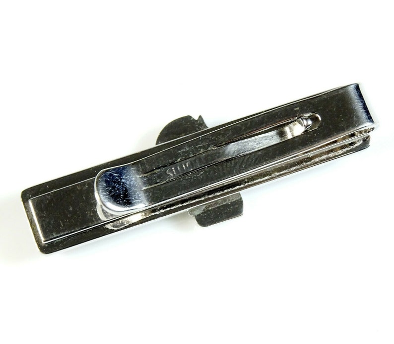 Swank Vintage 1950s Roman Gladiator Horse Tie Bar Clip Silvertone Brown