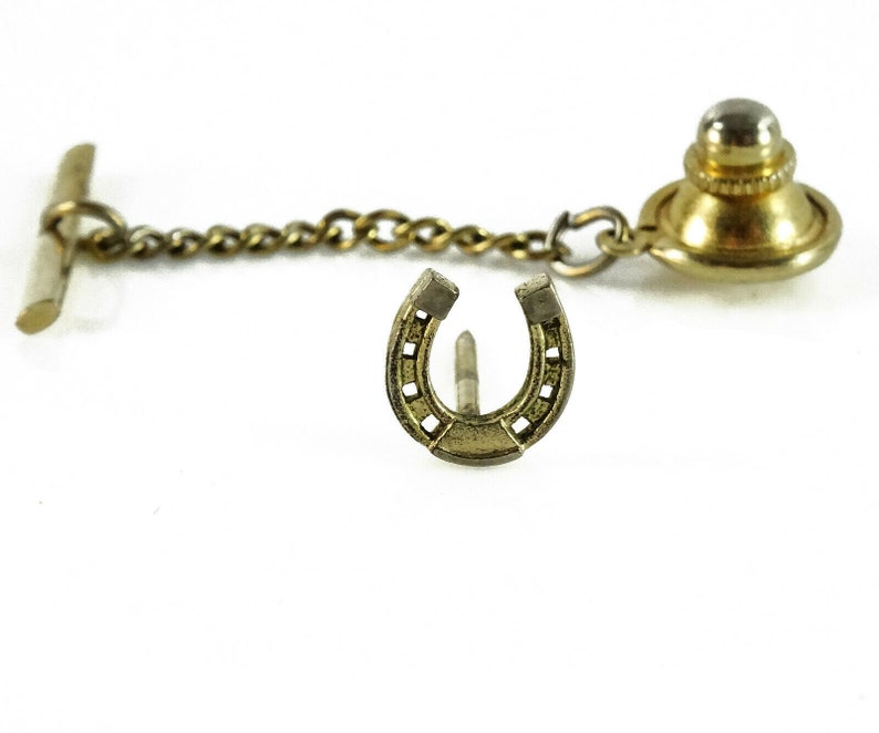 Horse Shoe Vintage Tie Tack Tie Pin Horseshoe Equestrian Farmer Good Luck Lucky