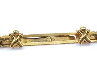 Vintage 1950s Tie Bar Clip Bowling SLICK Double-Sided Pierced Look