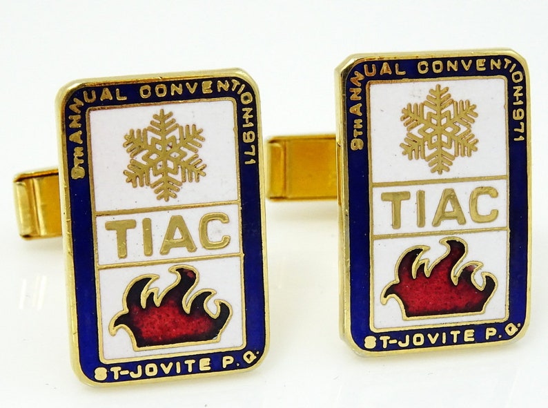 Vintage TIAC Conference Cufflinks 1971 St Jovite Thermal Insulation Assn Canada