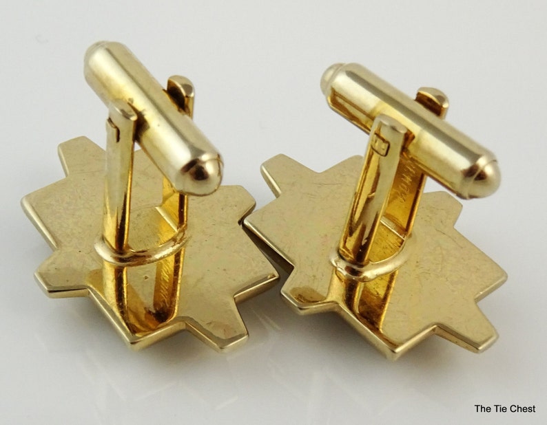 Vintage Cufflinks Hickok Hematite Art Deco Style Gold Tone