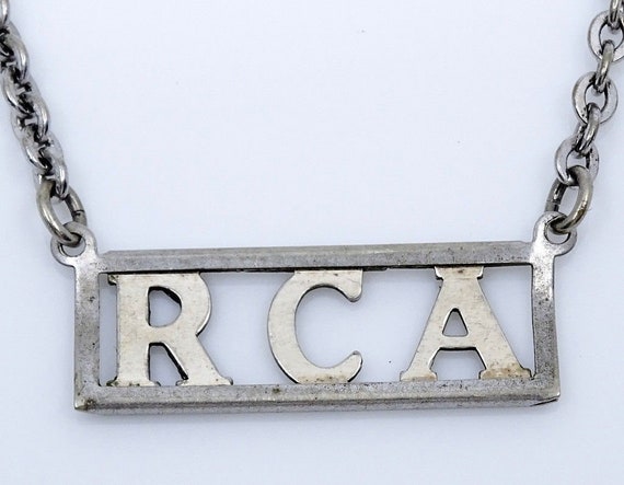 Letters RCA Initials Vintage Tie chain Swank Mono… - image 1