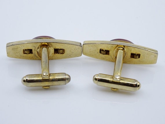Anson Vintage Cufflinks Red Lucite 1940s 50s Mens… - image 4