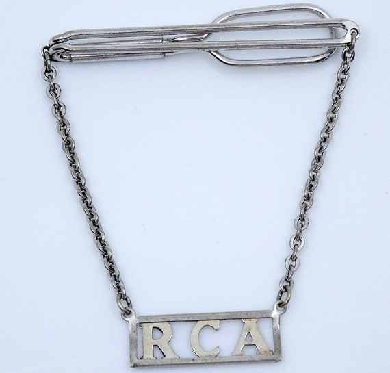 Letters RCA Initials Vintage Tie chain Swank Mono… - image 2