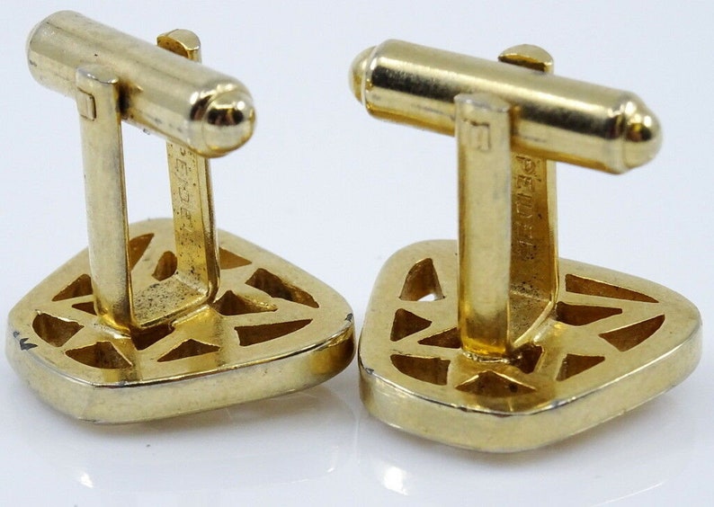 Speidel Cufflinks Vintage Star Design Pattern Openwork Atomic