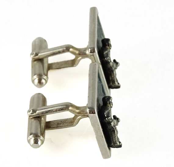 Hockey Goalie Vintage Cufflinks Anson c1950s Gem
