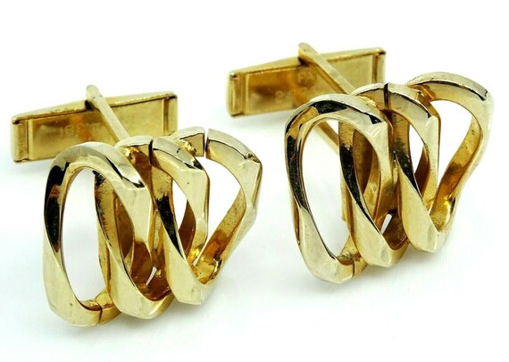 Vintage Cufflinks Elegant Mod Design Mens Jewelry