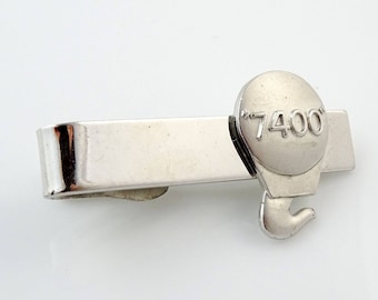 Hook 7400 Advertising Vintage Tie Clip Bar Robbins Co Silver Tone 1.5" 4cm