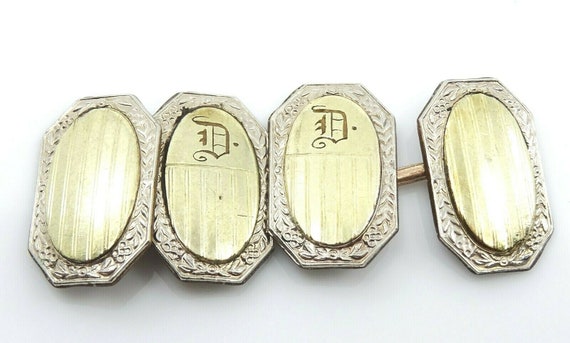 Letter D Initial Vintage Cufflinks Loose Link Cuf… - image 1