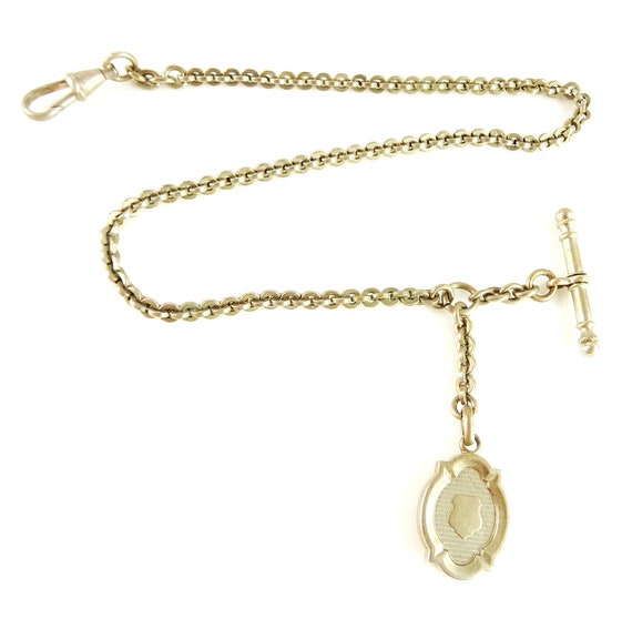 Antique Pocket Watch Chain with Heraldic Pendant Fob … Gem