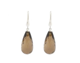 Smoky Quartz ( natural stones) sterling silver earrings.