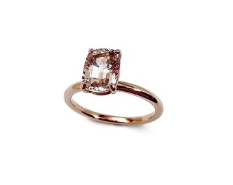 Morganite 1.44ct in 14K pink gold, lovely eye clean stone. Prices include shipping insurance.Style can be made with other stones and metals.