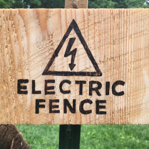 Rustic Electric Fence Sign