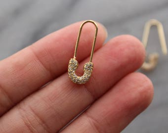 Safety Pin Earrings Etsy