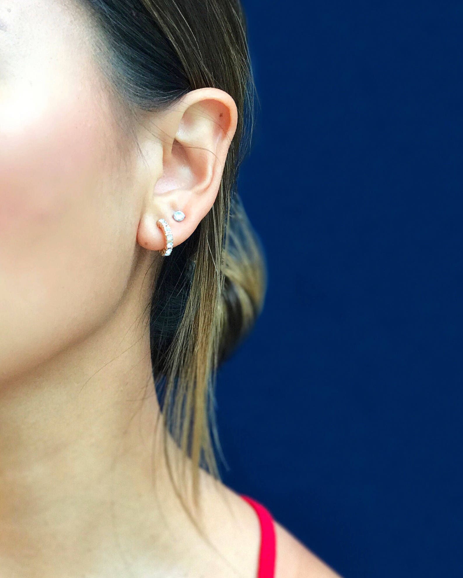 Sparkly small hoop earrings Clearance