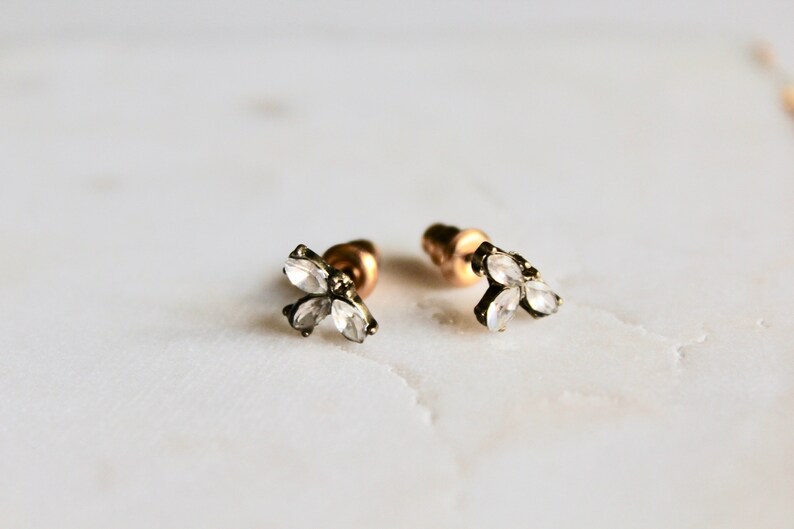 Gold Ear Jackets Crystal earrings simple ear jacket/ dainty Etsy