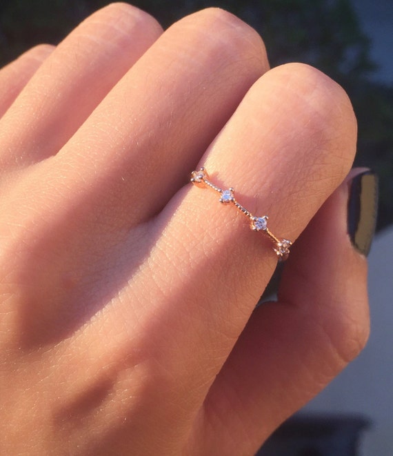 Solid Gold Herkimer Diamond Ring Tiny Stone Ring Multi Stone Rings Rose Gold  Rings Sterling Silver Rings Boho Rings Simple Rings - Etsy | Sterling  silver rings boho, Herkimer diamond ring, Sterling