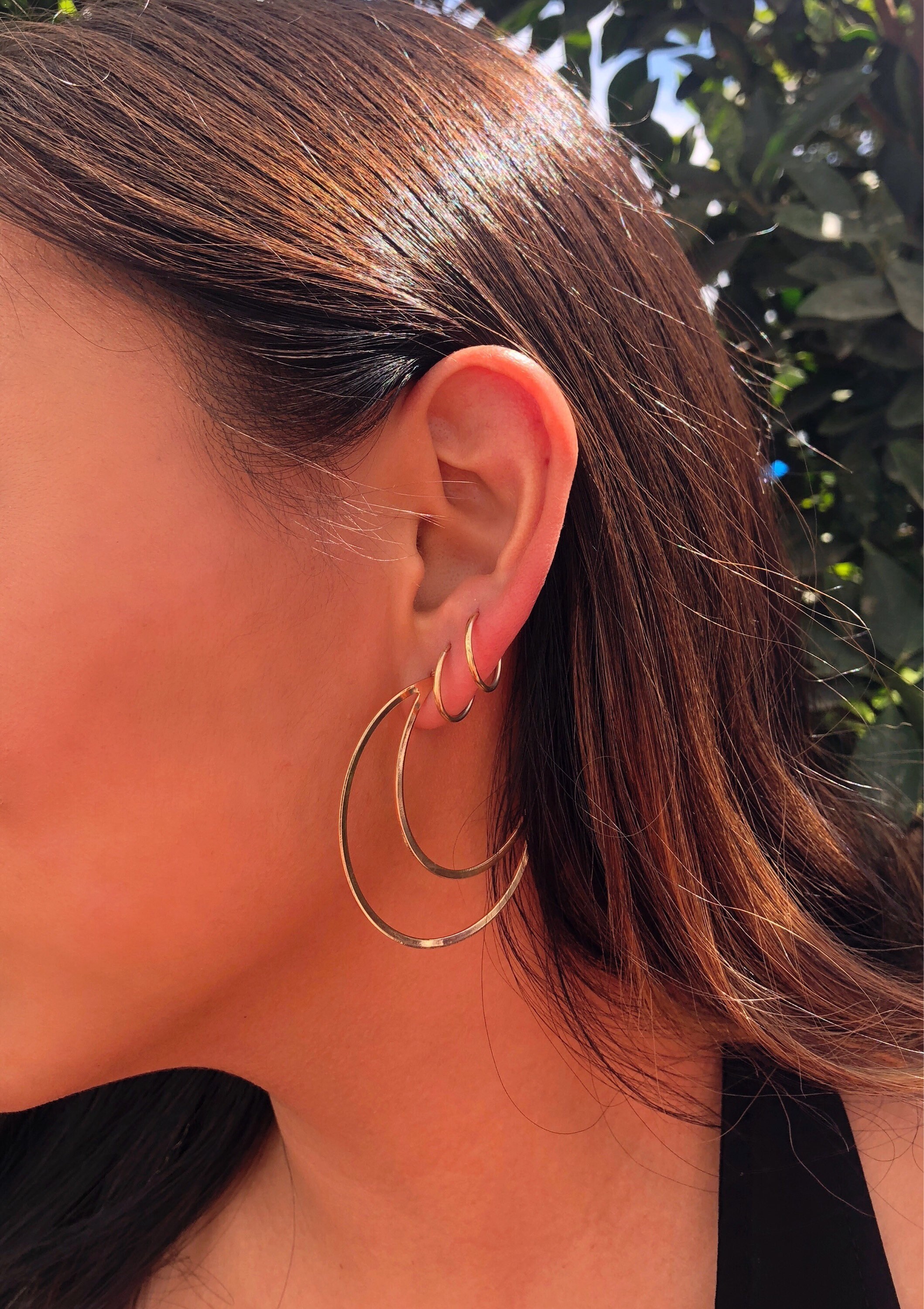 Crescent Moon Hoop Earrings- Gold Crescent Moon Earrings