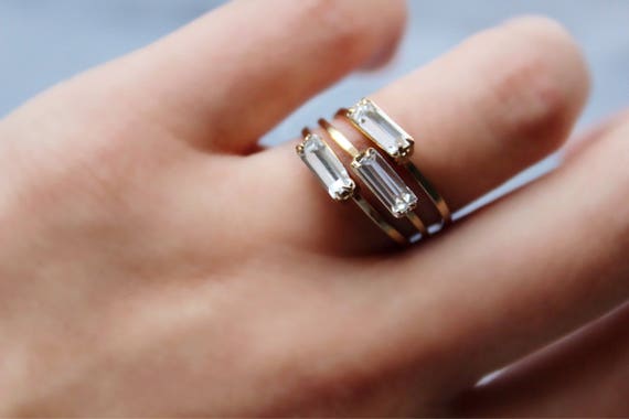 Sideways baguette ring best sale