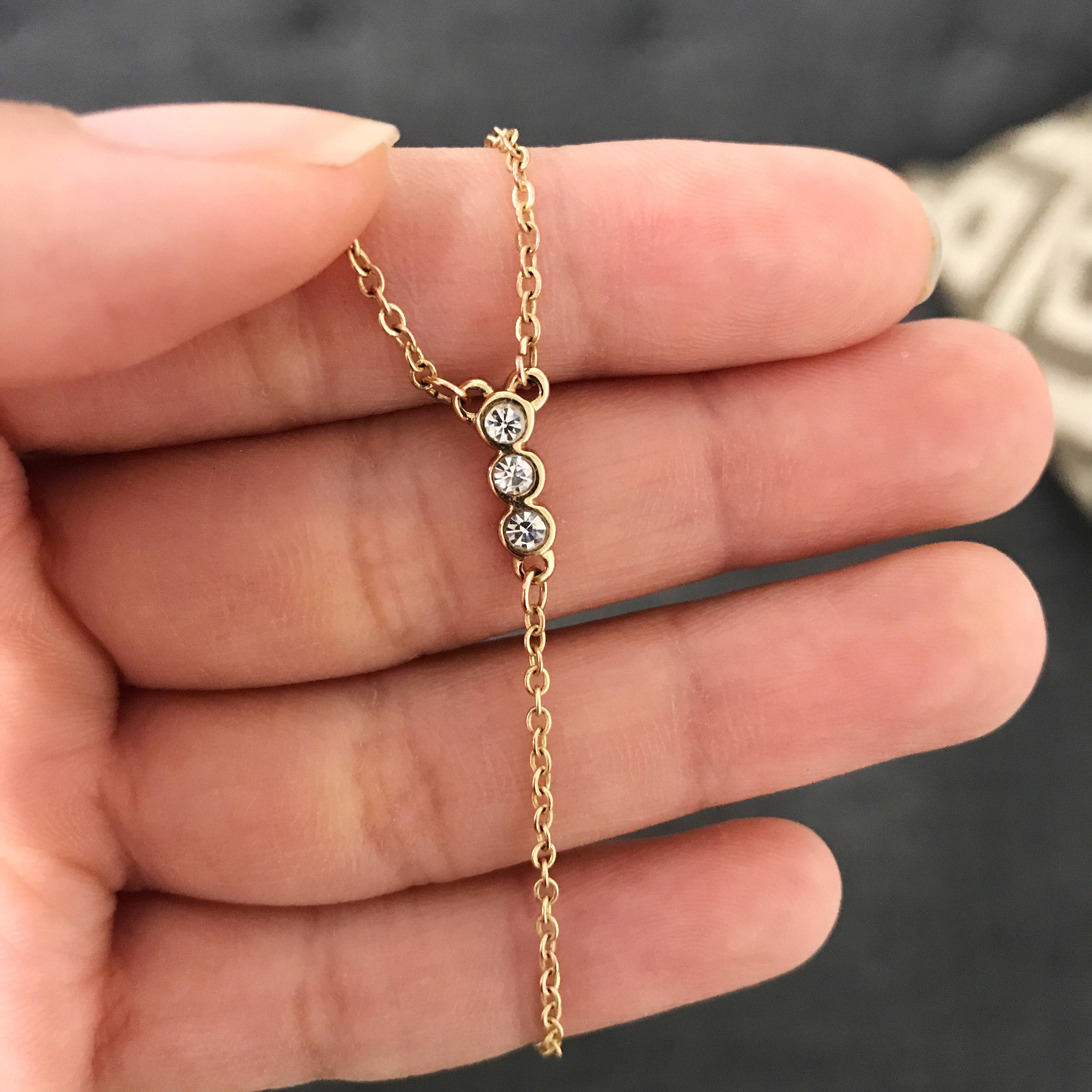 Delicate Gold Lariat Necklace Gold Bar Y Necklace/ Gold Bar Etsy