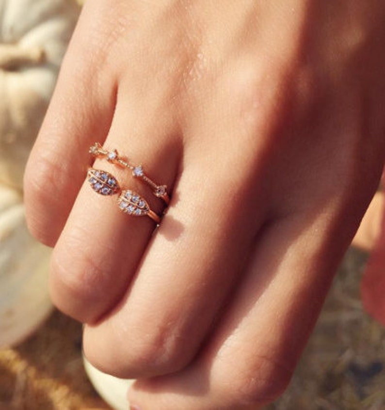 Rose Gold Leaf Ring Leaves Ring/ Leaf Ring/ Romantic Ring/ Etsy