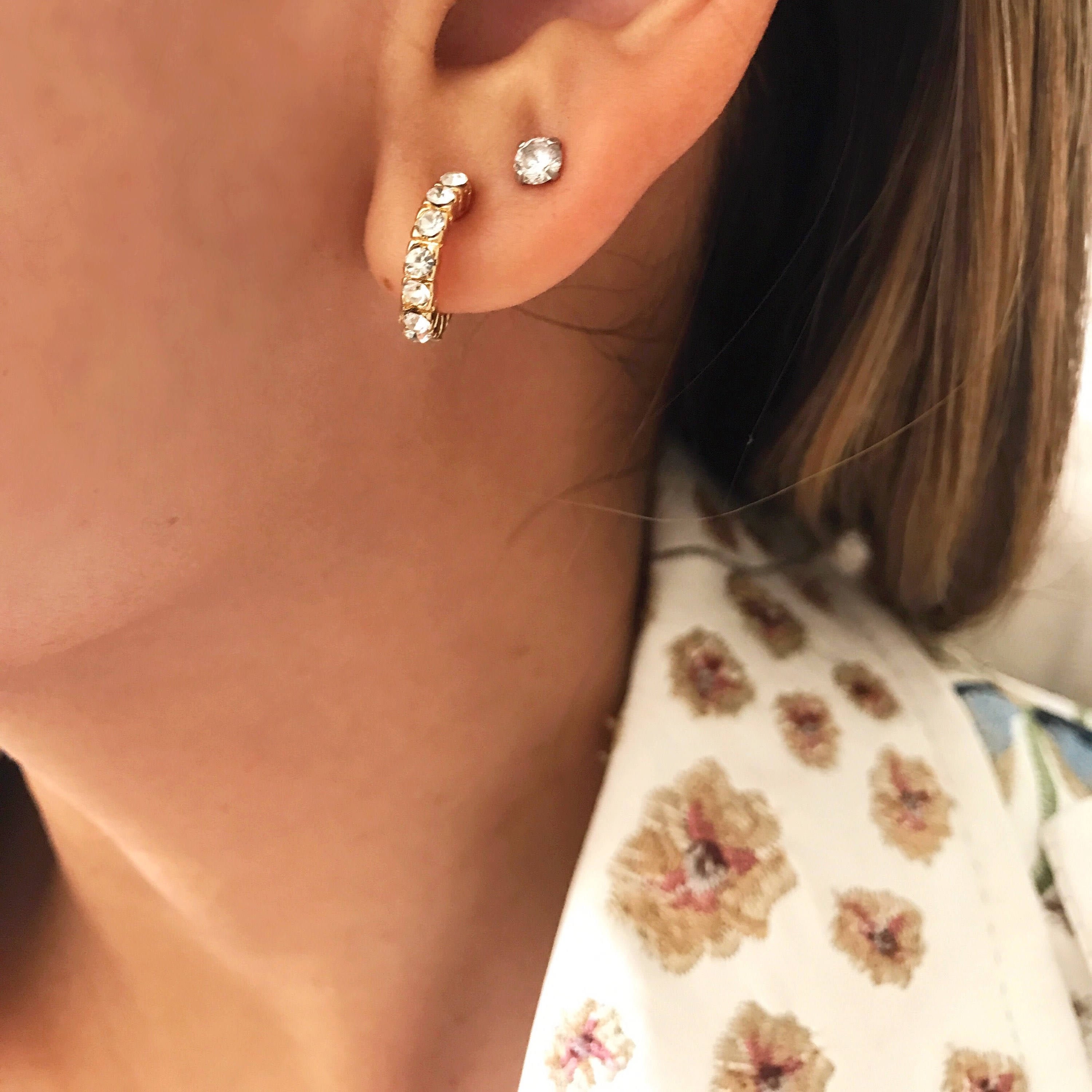 Sparkly small hoop earrings Clearance