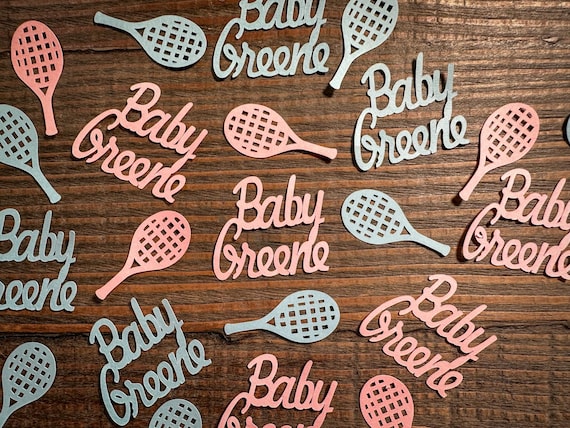 Personalized Tennis Gender Reveal Baby Shower Confetti