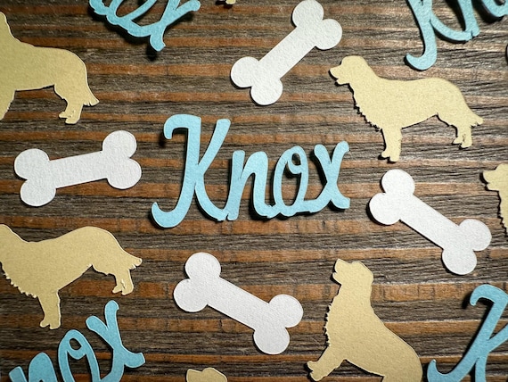 Personalized Dog Party Confetti – Custom Name Party Decor