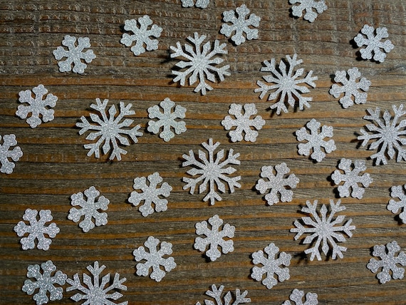 Large and Small Silver Snowflake Confetti