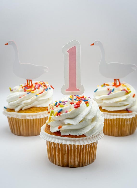 Silly Goose Party Cupcake Toppers – Set of 12