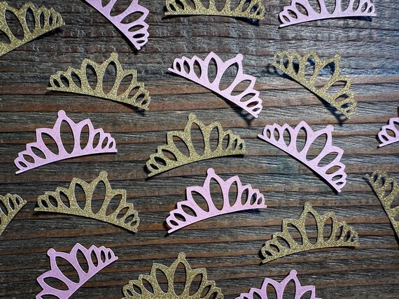 Pink and Gold Crown Princess Party Confetti