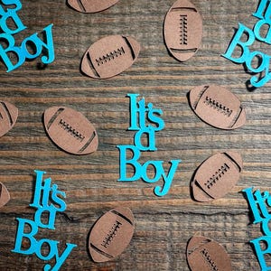 Confetes de chá de bebê de futebol It's a Boy