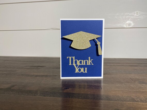 Navy and Gold Graduation Thank You Card Set