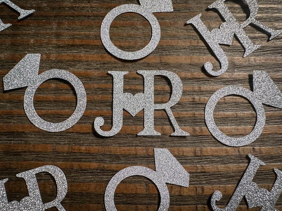 Personalized Wedding Ring Confetti: Custom Initials, Bridal Shower Decor, 75 Pieces