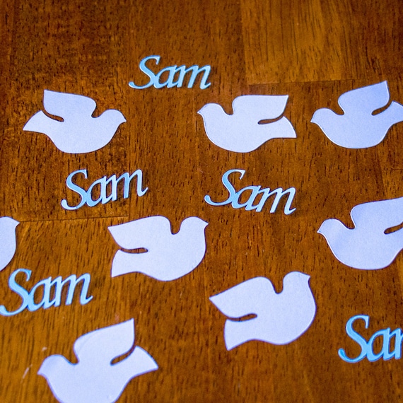 Personalized Dove Baptism First Communion Confetti