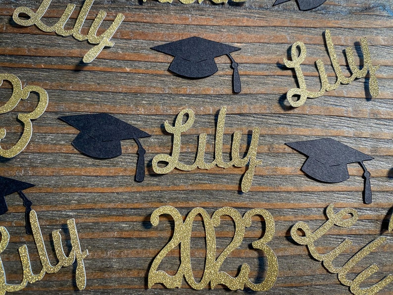 Personalized Gold 2024 Graduation Confetti image 2