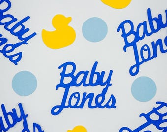 Personalized Rubber Ducky Baby Shower Confetti – Custom Table Decorations