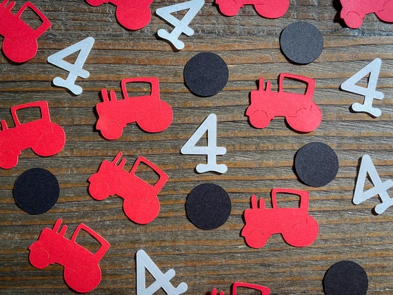 Red Tractor Age Farm Party Confetti