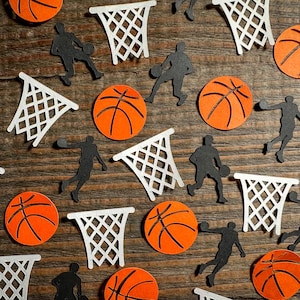 Confettis de basket-ball avec découpes pour deux joueurs